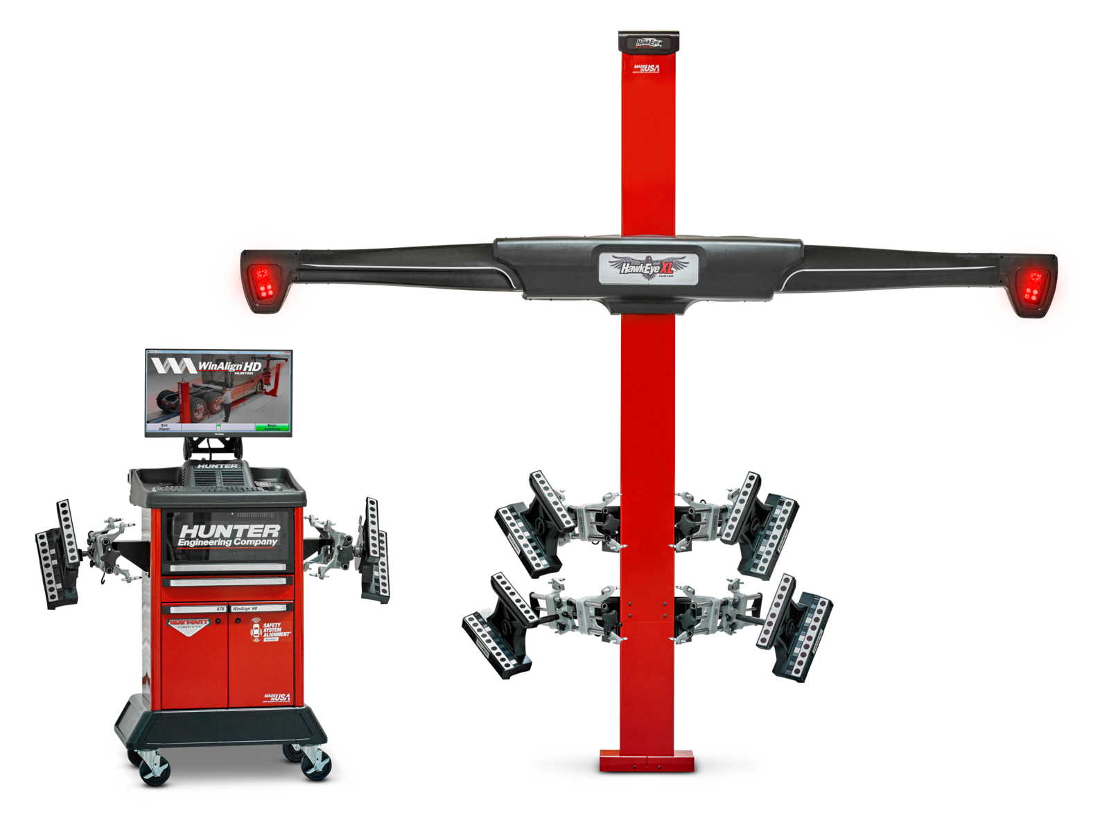 Hunter HawkEye XL fixed-column heavy-duty alignment system